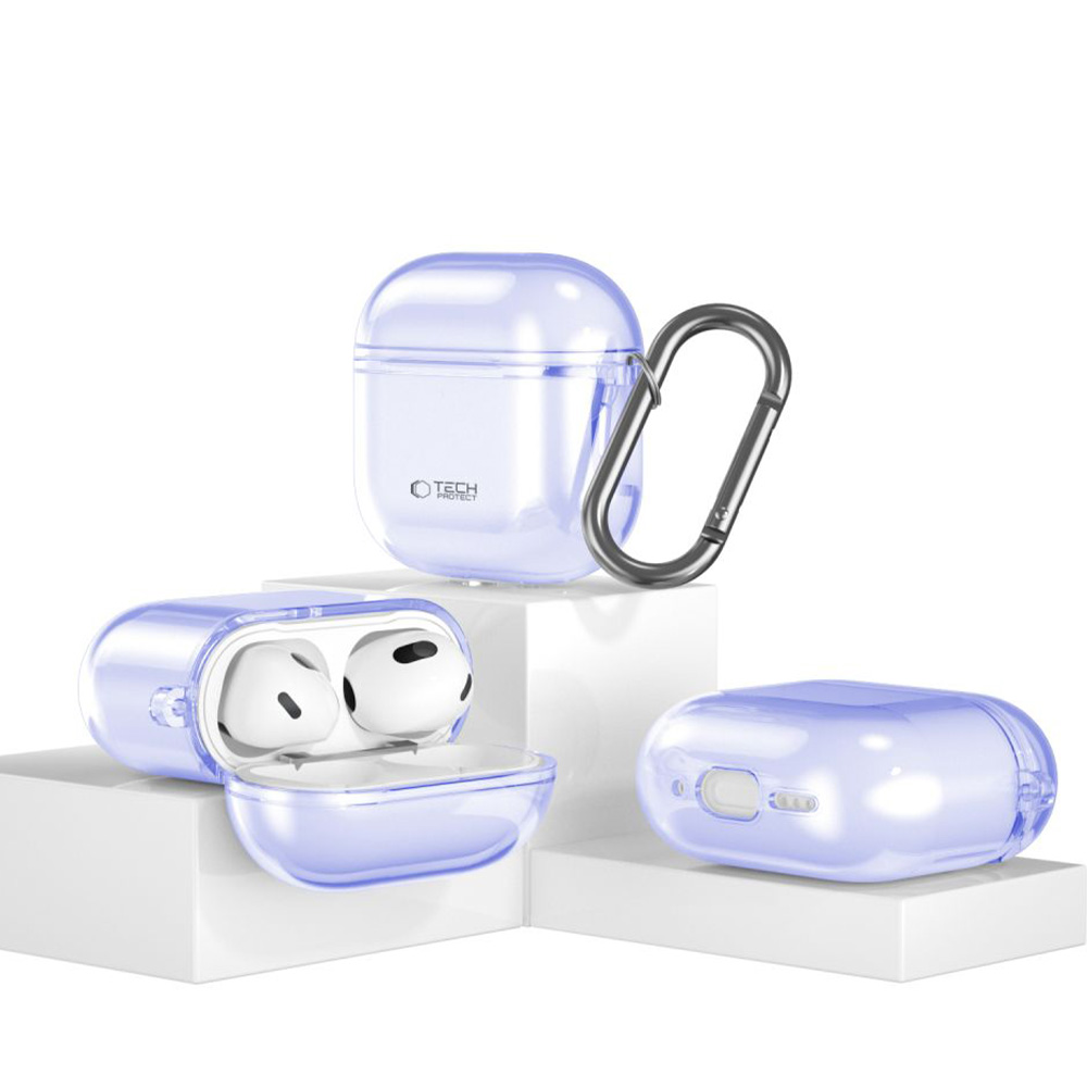 Etui Tech-Protect Flexair do Apple AirPods 4, przezroczysto-fioletowe